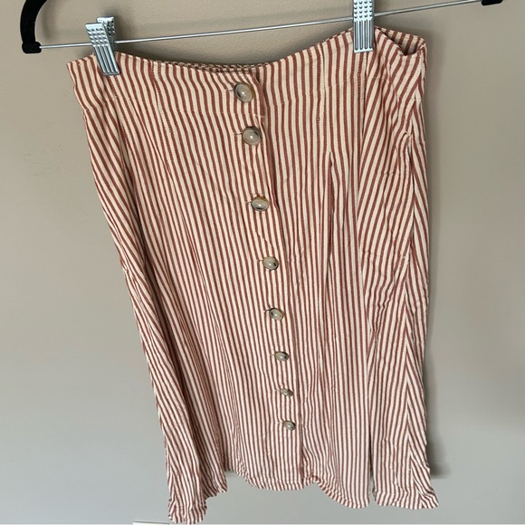 Madewell Striped Button-Down Midi Skirt - Picture 6 of 9
